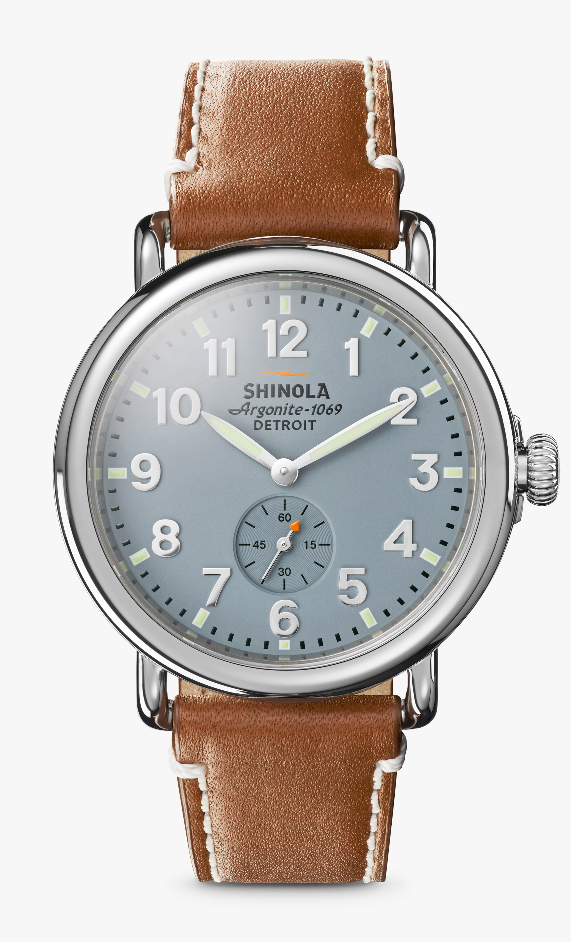Runwell 41mm Slate Blue Dial Brown Leather Shinola