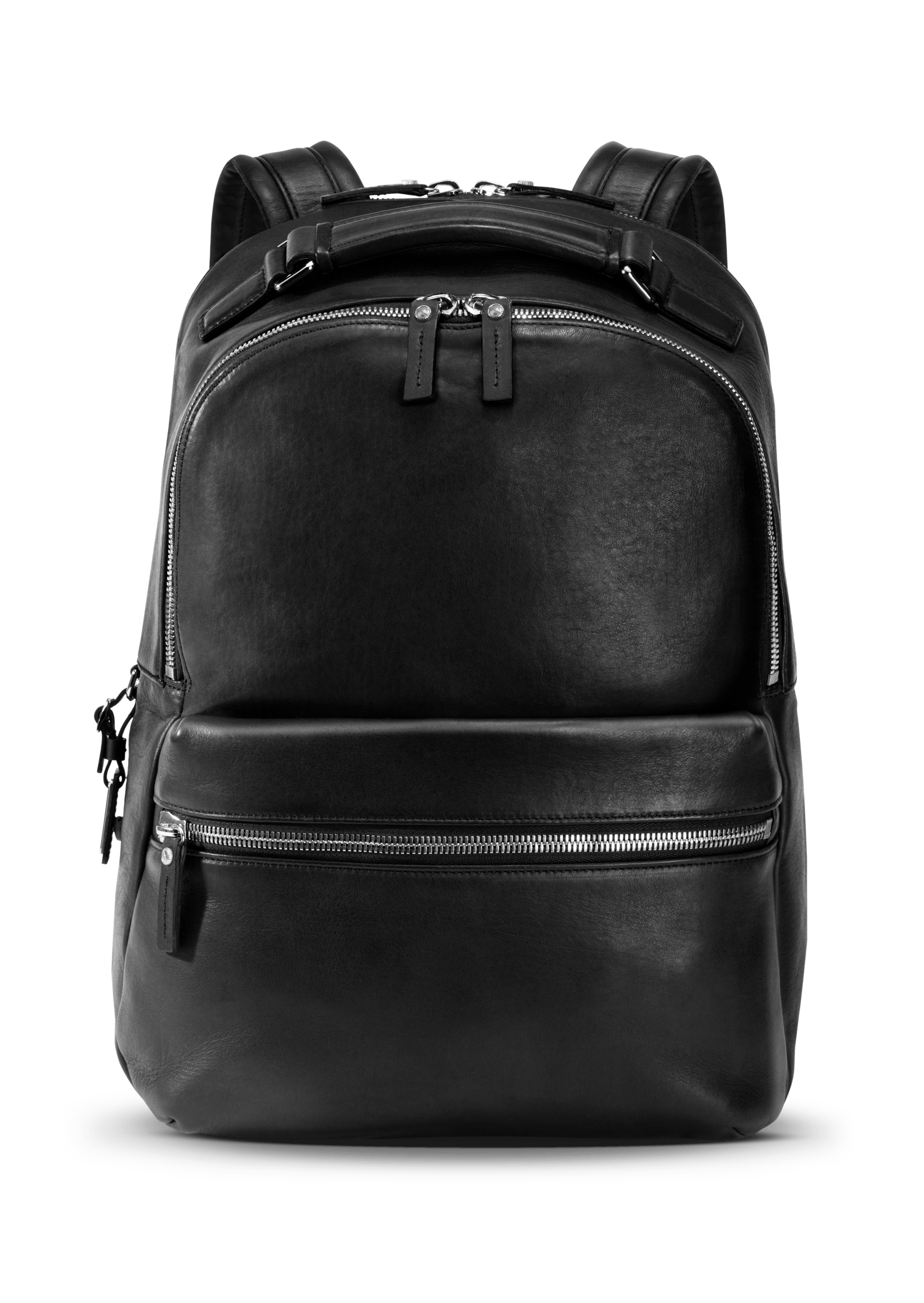 The Runwell Black Leather Backpack 