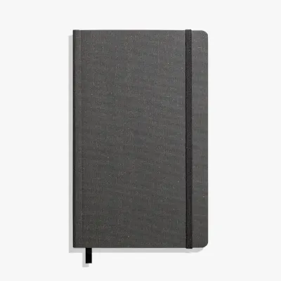 Shinola Plain Journal | Medium Soft Linen + Monogrammable | Charcoal Gray