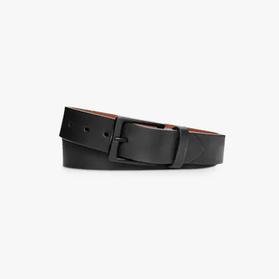 Shinola Men's Belt | Black Leather + Black Buckle | Size 38 | Lightning Bolt Keeper