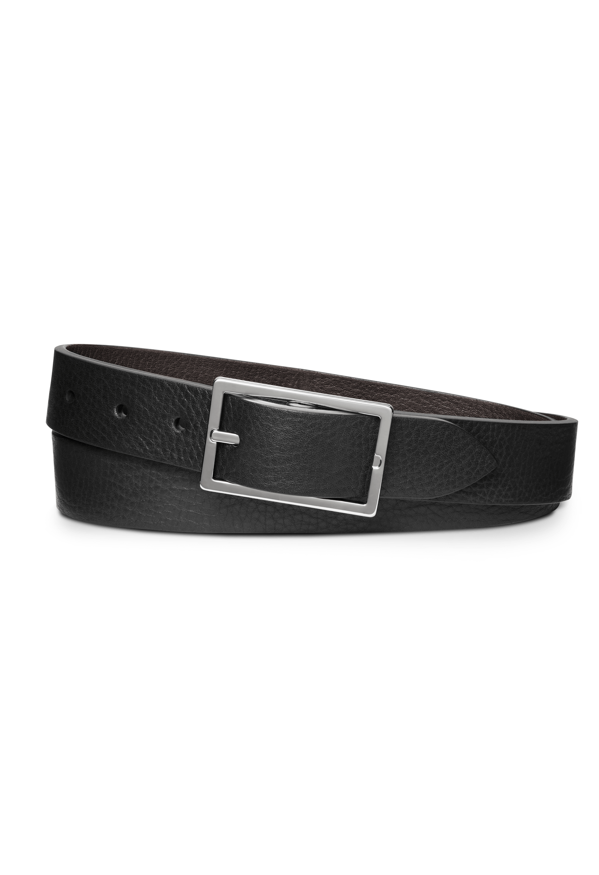 Shinola Men's Belt | Black + Dark Brown Leather | Size 40 | Reversible Rectangle Buckle Belt