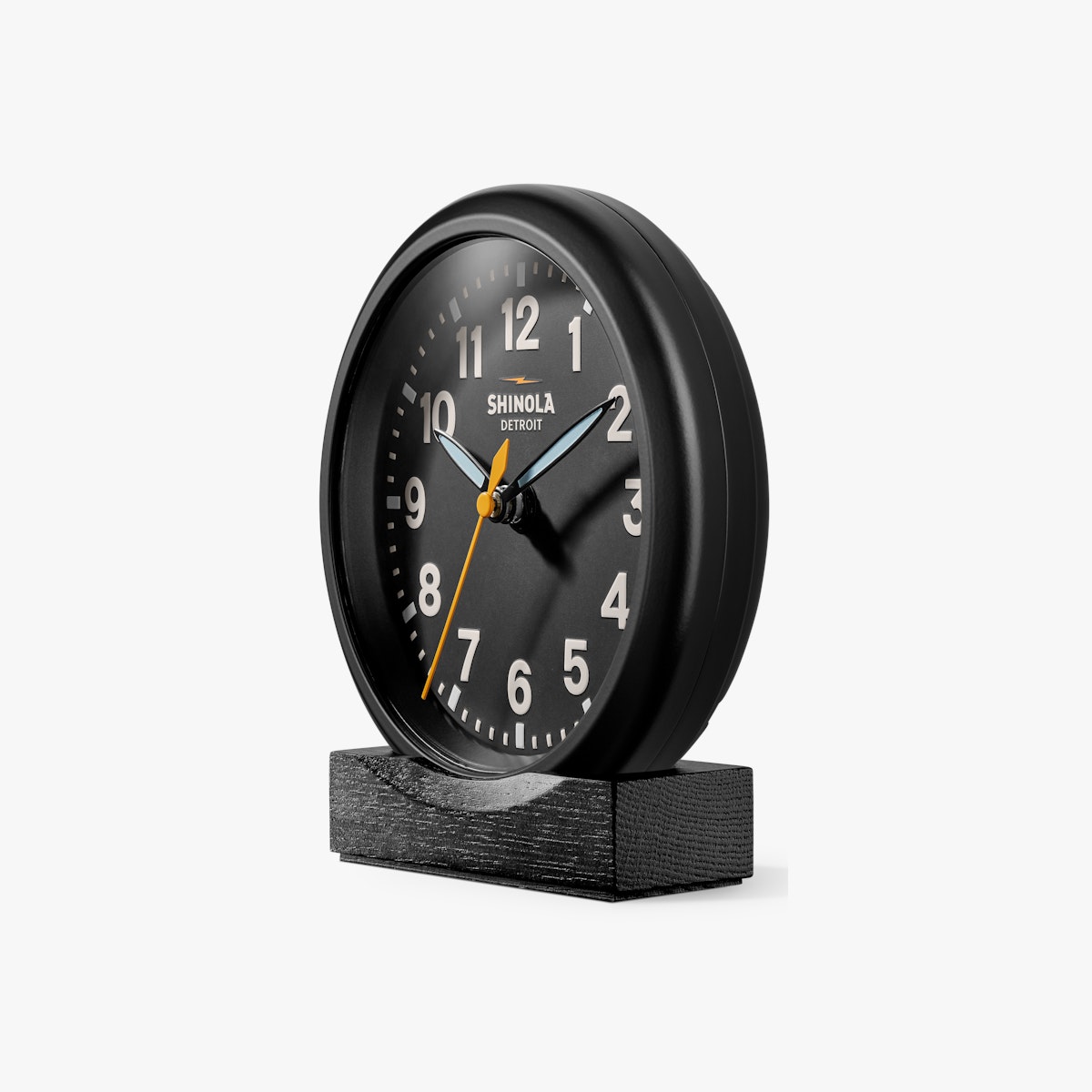 Runwell Desk Clock, Black + Black