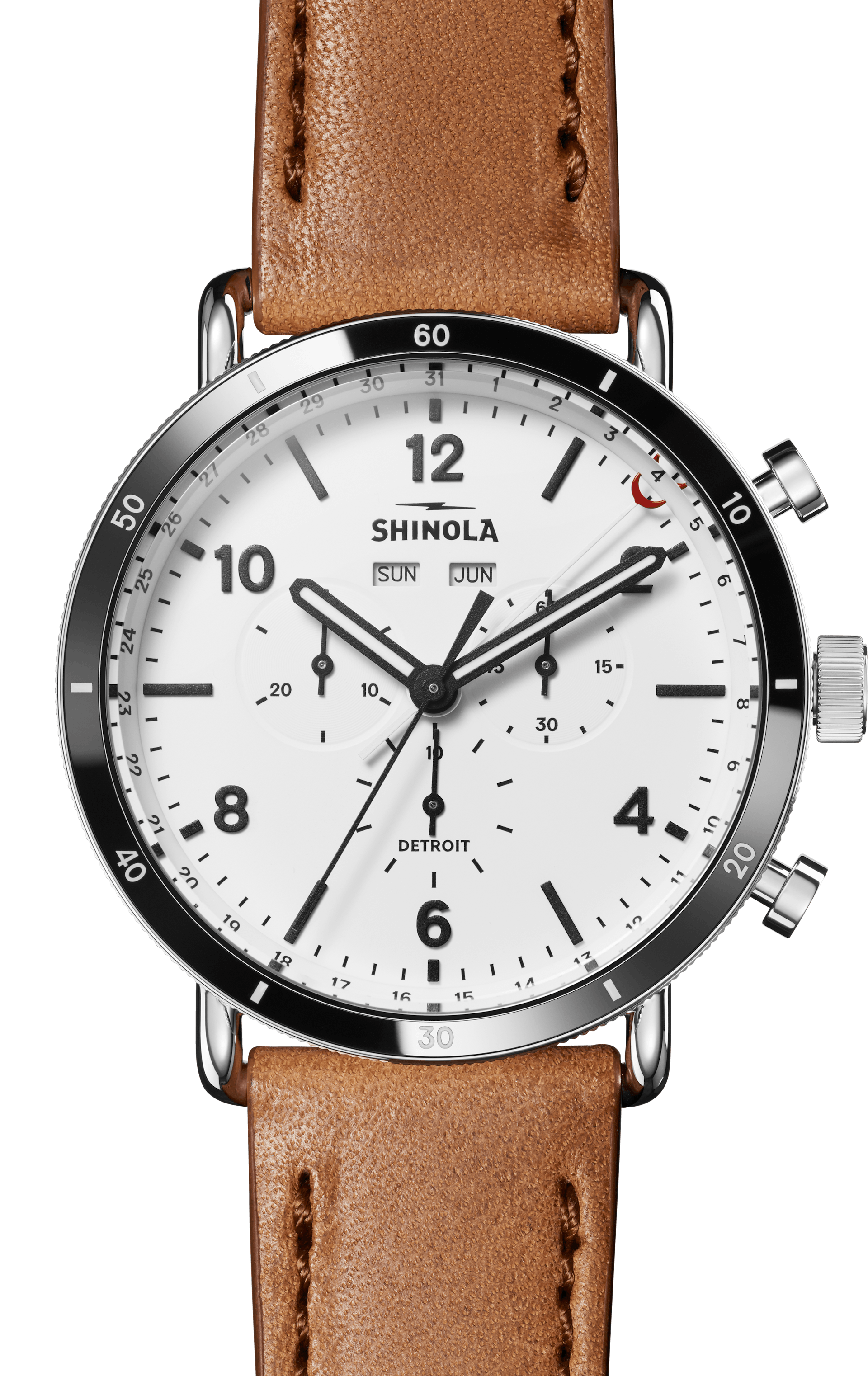 Canfield Sport 45mm|White Dial|Bourbon Leather Strap | Shinola® Detroit