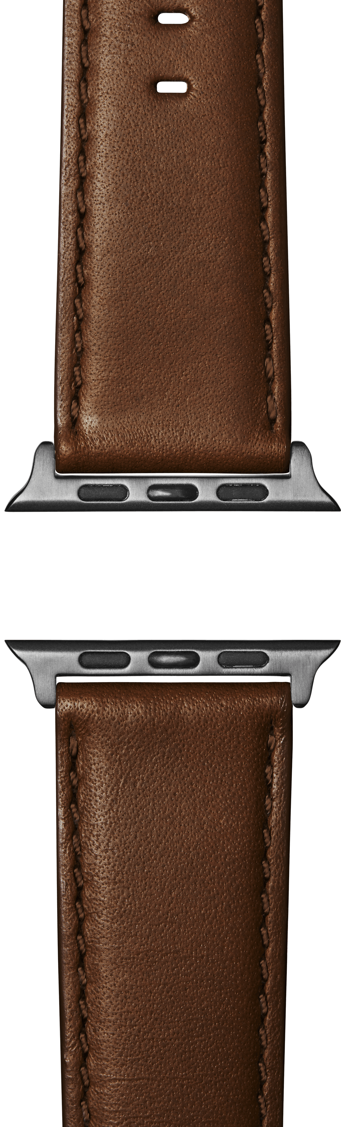 Watch strap 20mm dark brown/blue nut wood/stainless steel by LAIMER