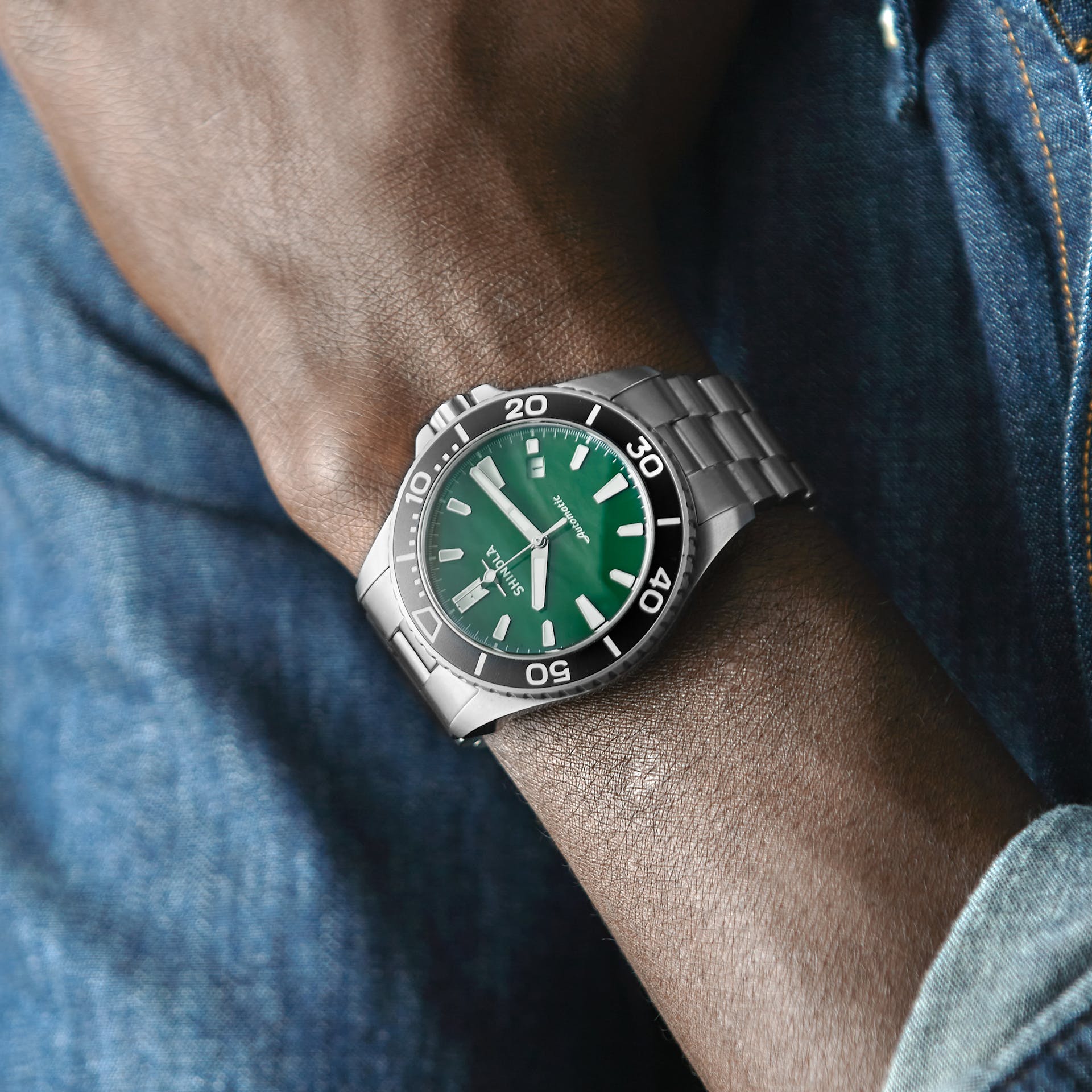 Shinola The Lake Ontario Monster Automatic 43mm Green Dial Mens Watch -  S0120169380 | Casa D'Oro