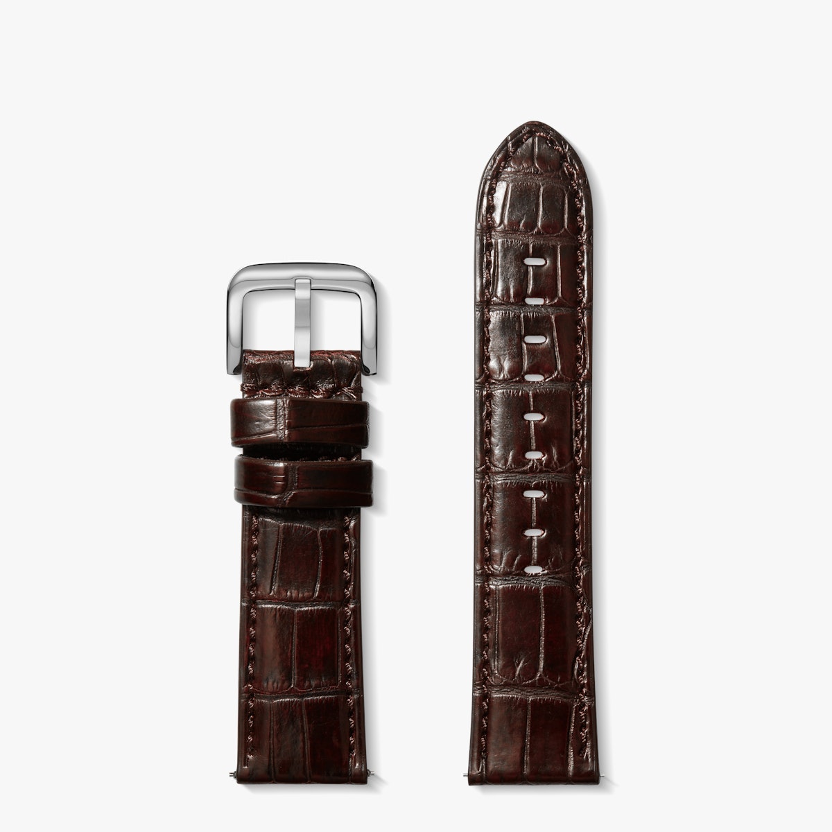 22mm Oxblood Genuine Alligator Strap