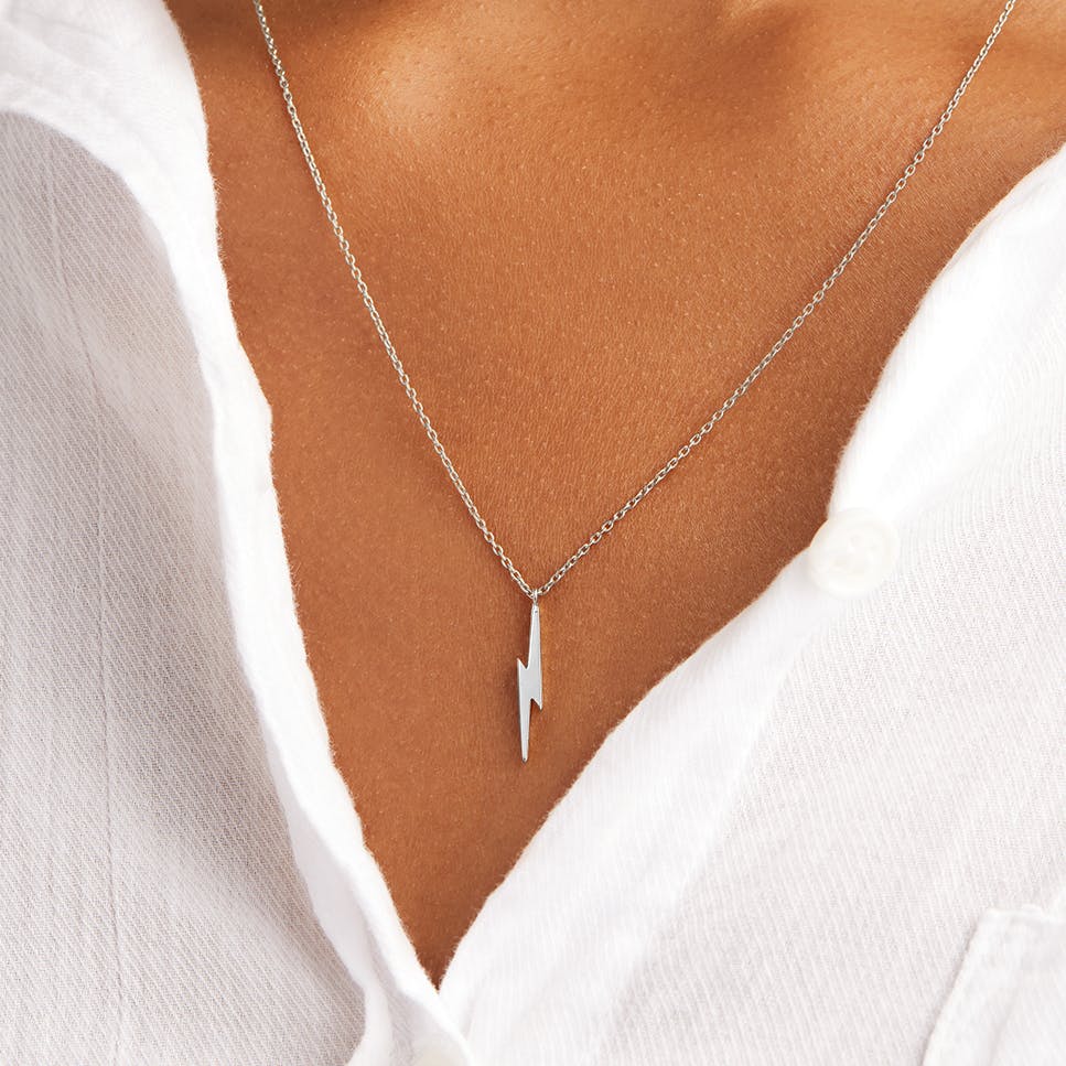 Bolt Pendant Necklace|Sterling SIlver 