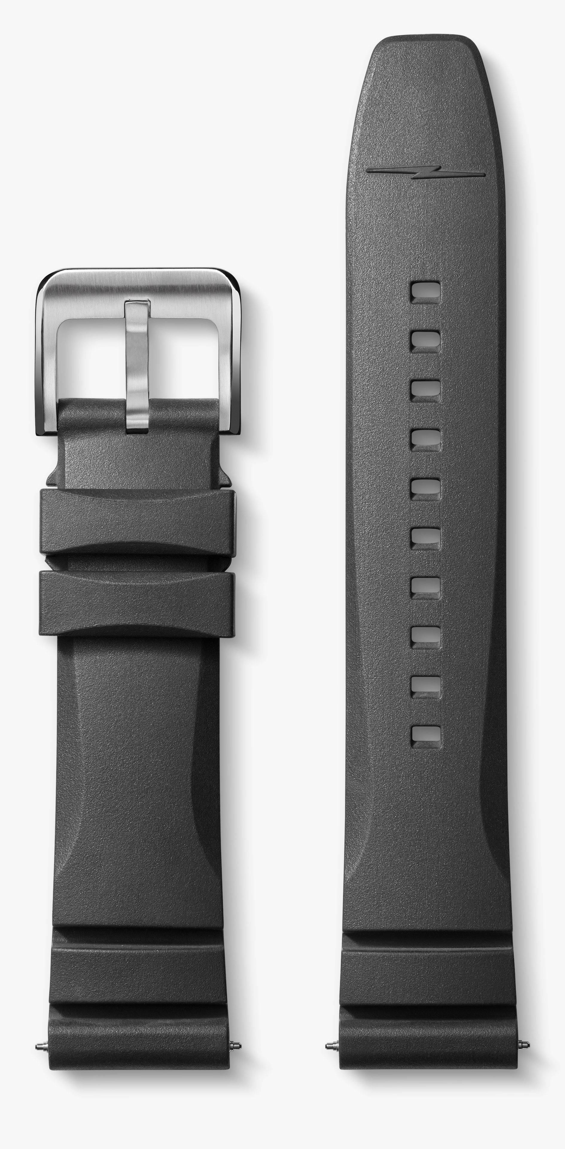 22mm Black Expandable Dive Rubber Strap Shinola Detroit