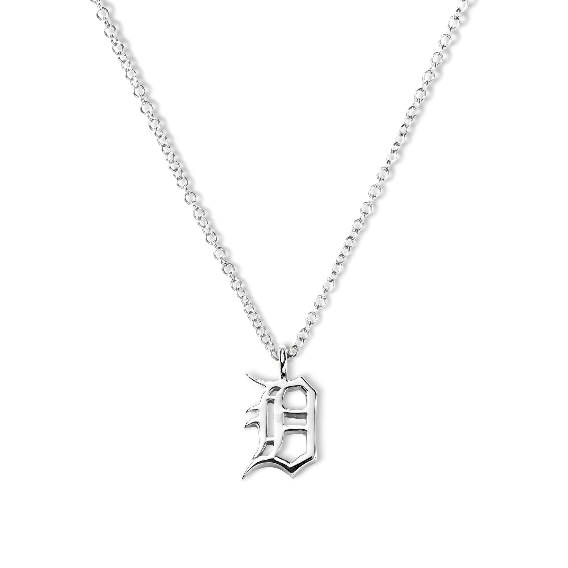 Shinola Women's Necklace | Sterling Silver | 20 inch | Detroit "D" Necklace