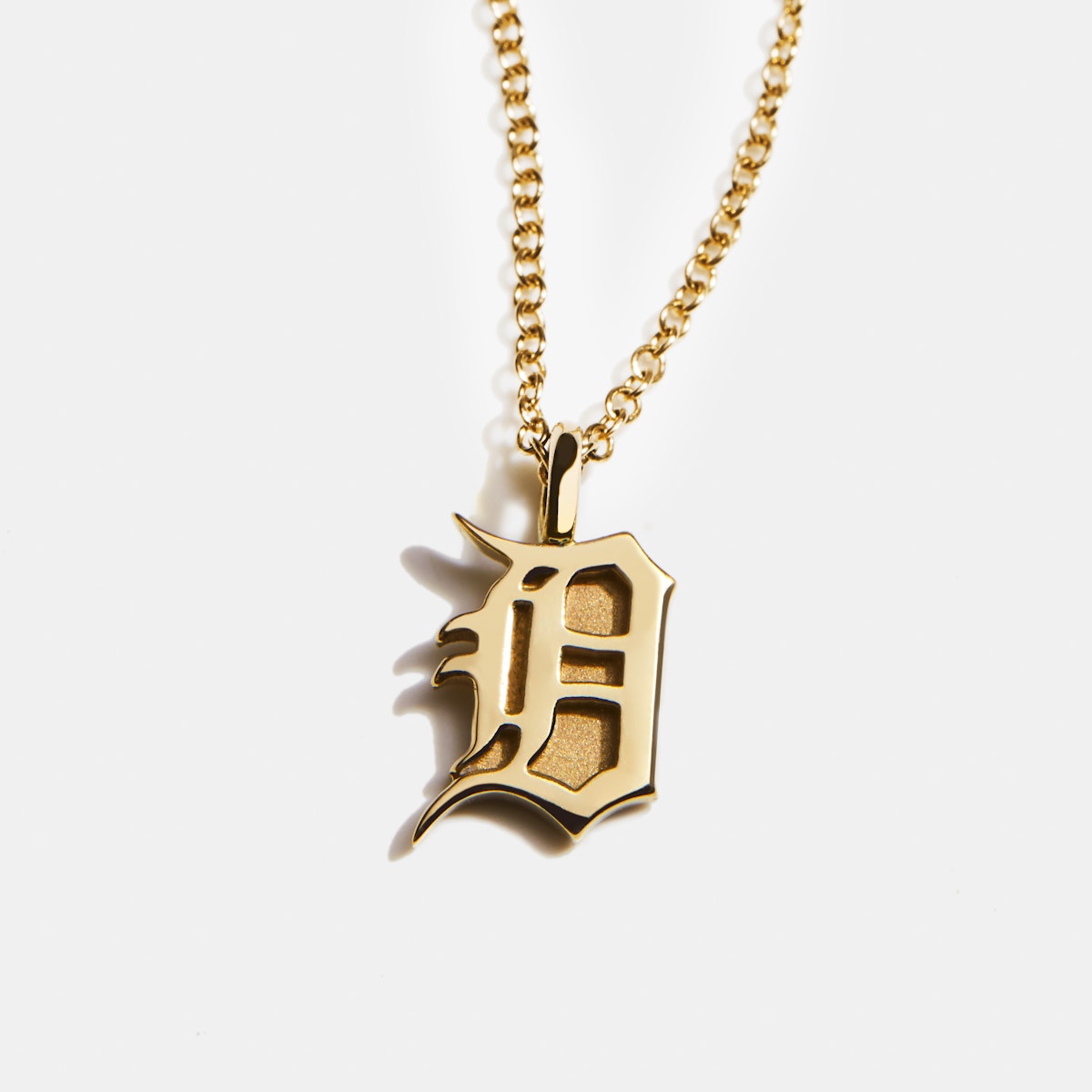 Detroit D Necklace, 14k Gold
