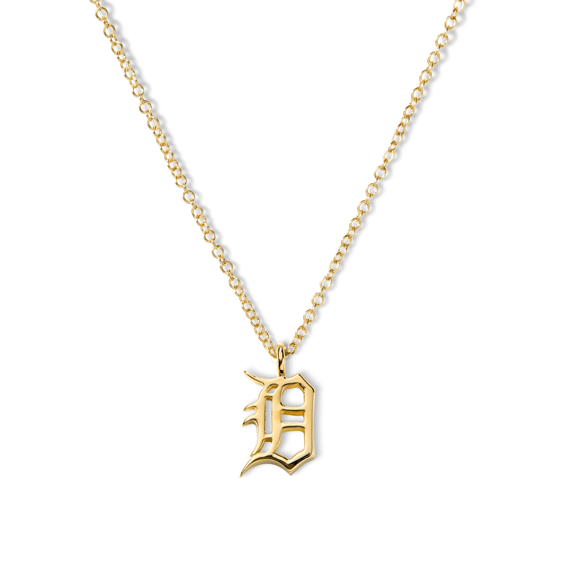 Shinola Women's Necklace | 14k Gold | 20 inch | Detroit "D" Necklace