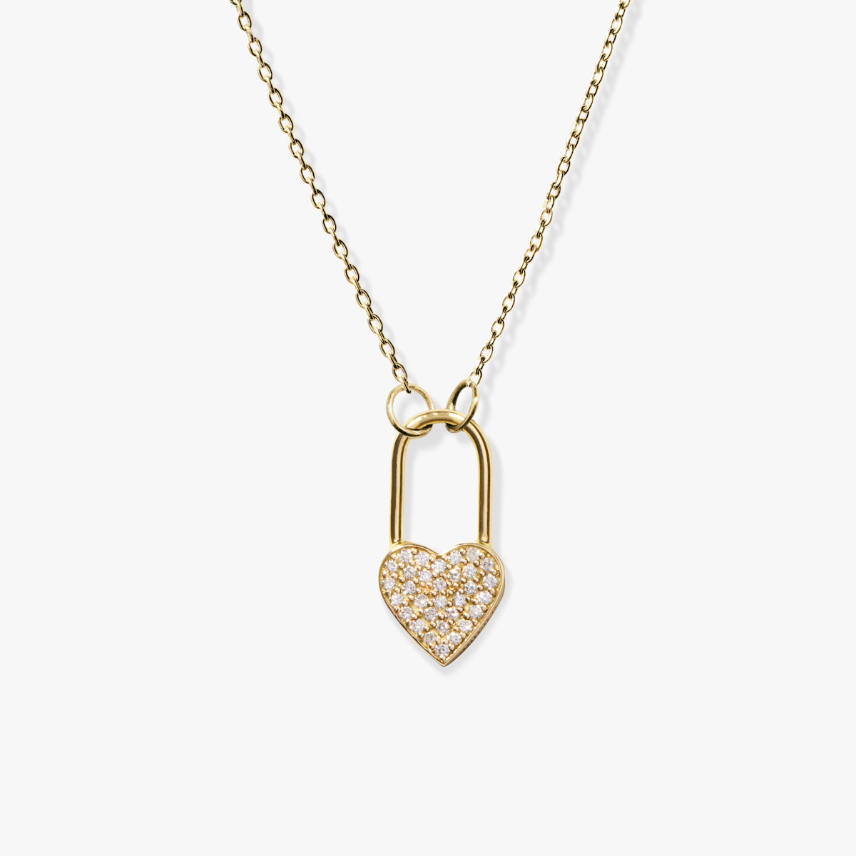 Diamond Heart Lock Necklace