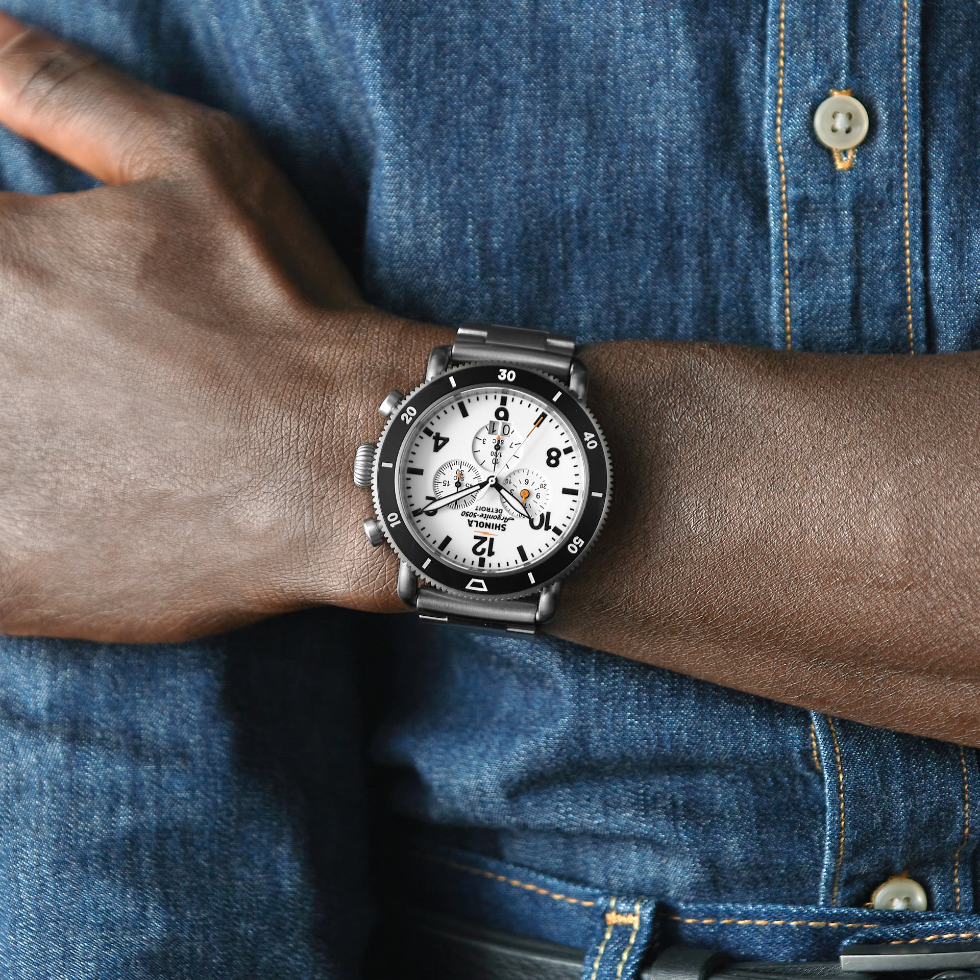 The White Hurricane 48mm Titanium Watch Shinola Detroit