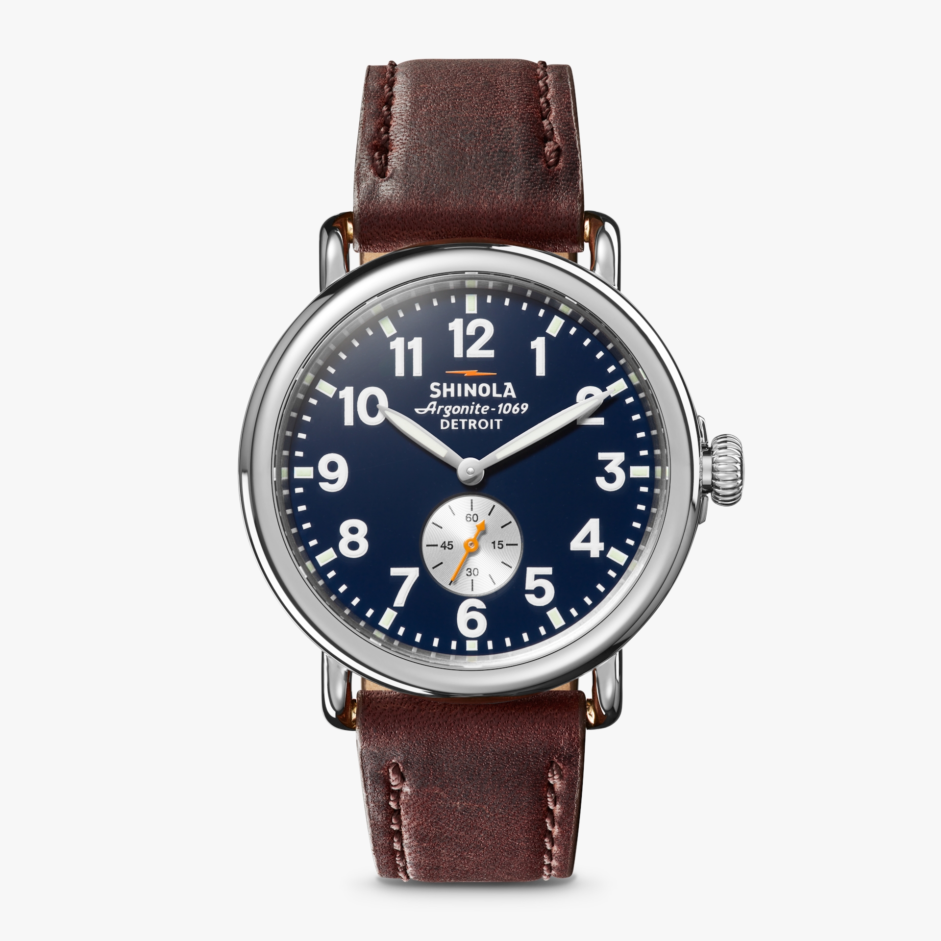 Runwell 41mm|Midnight Blue Dial|Cattail Leather Strap | Shinola