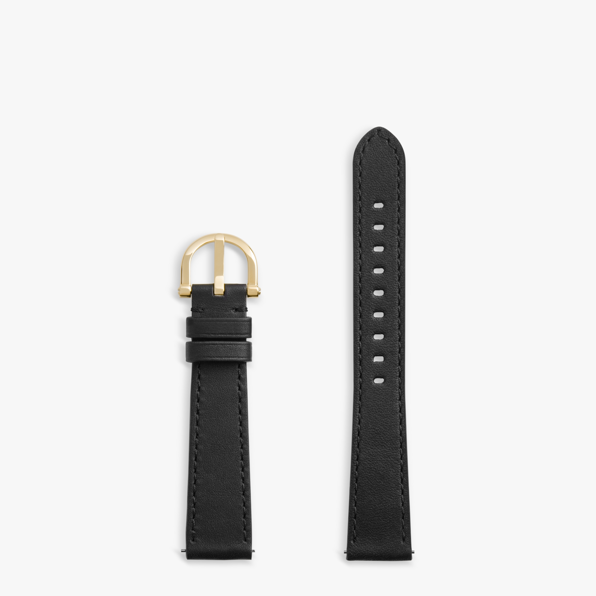 16mm Black Leather Strap