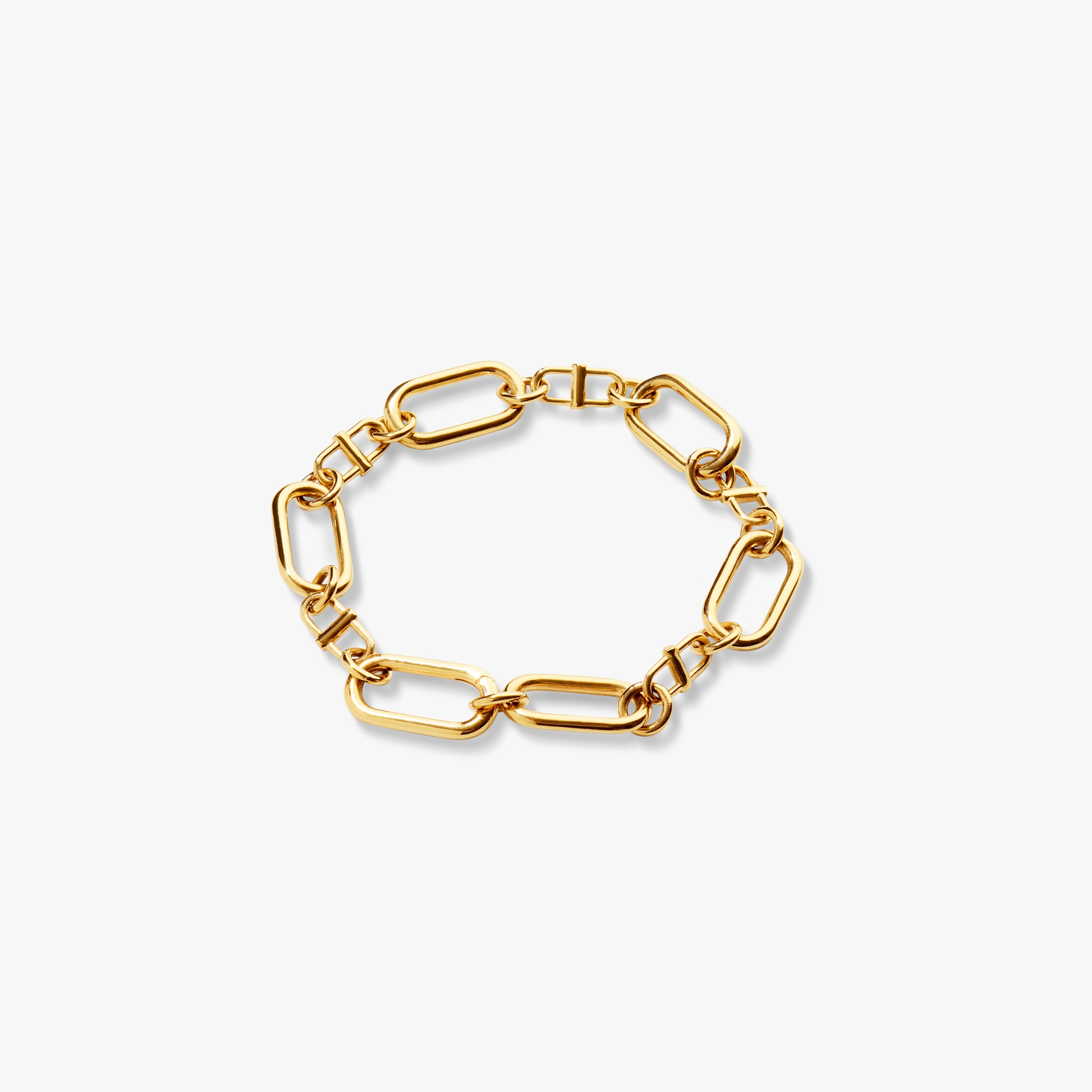 Engraved Initial Bike Lock Charm Bracelet with Diamonds - Gold Vermeil