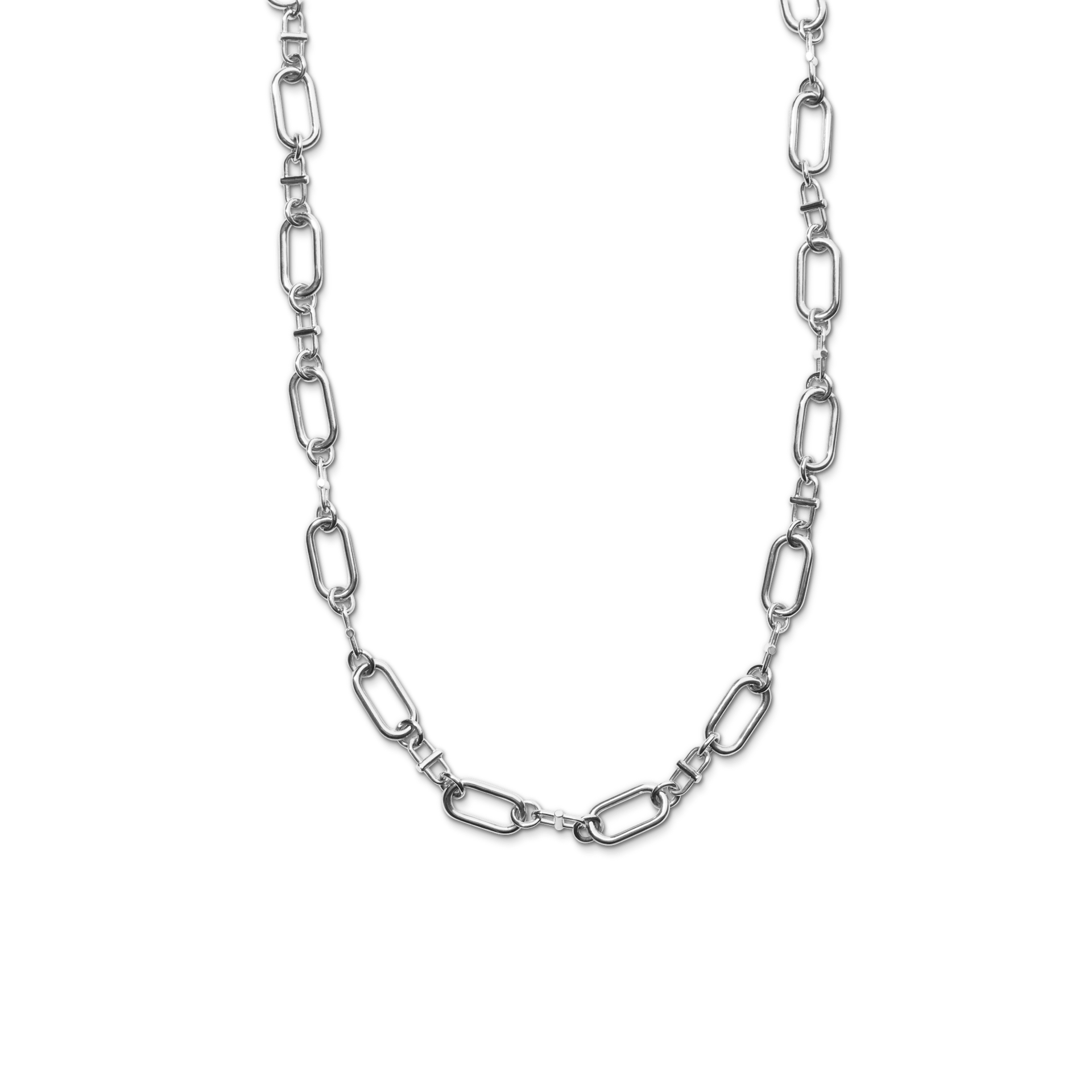 Oval and Bike Lock Link Necklace