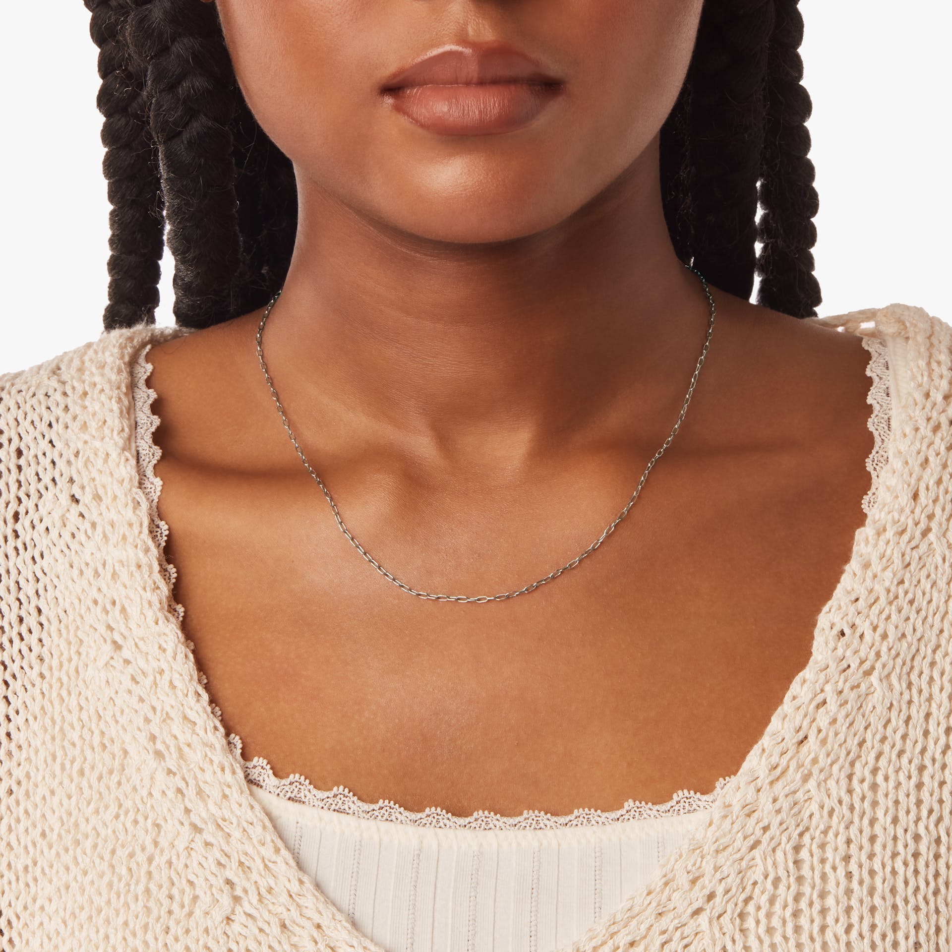 Shinola Women s Large Oval Link Chain Necklace Sterling Silver 16 18 inch
