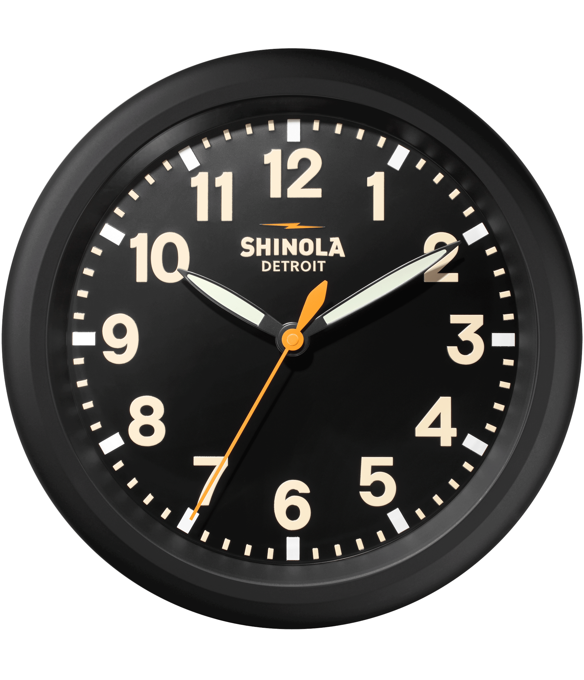 Shinola Wall Clock | 14" Runwell Clock | Matte Black Dial + Case
