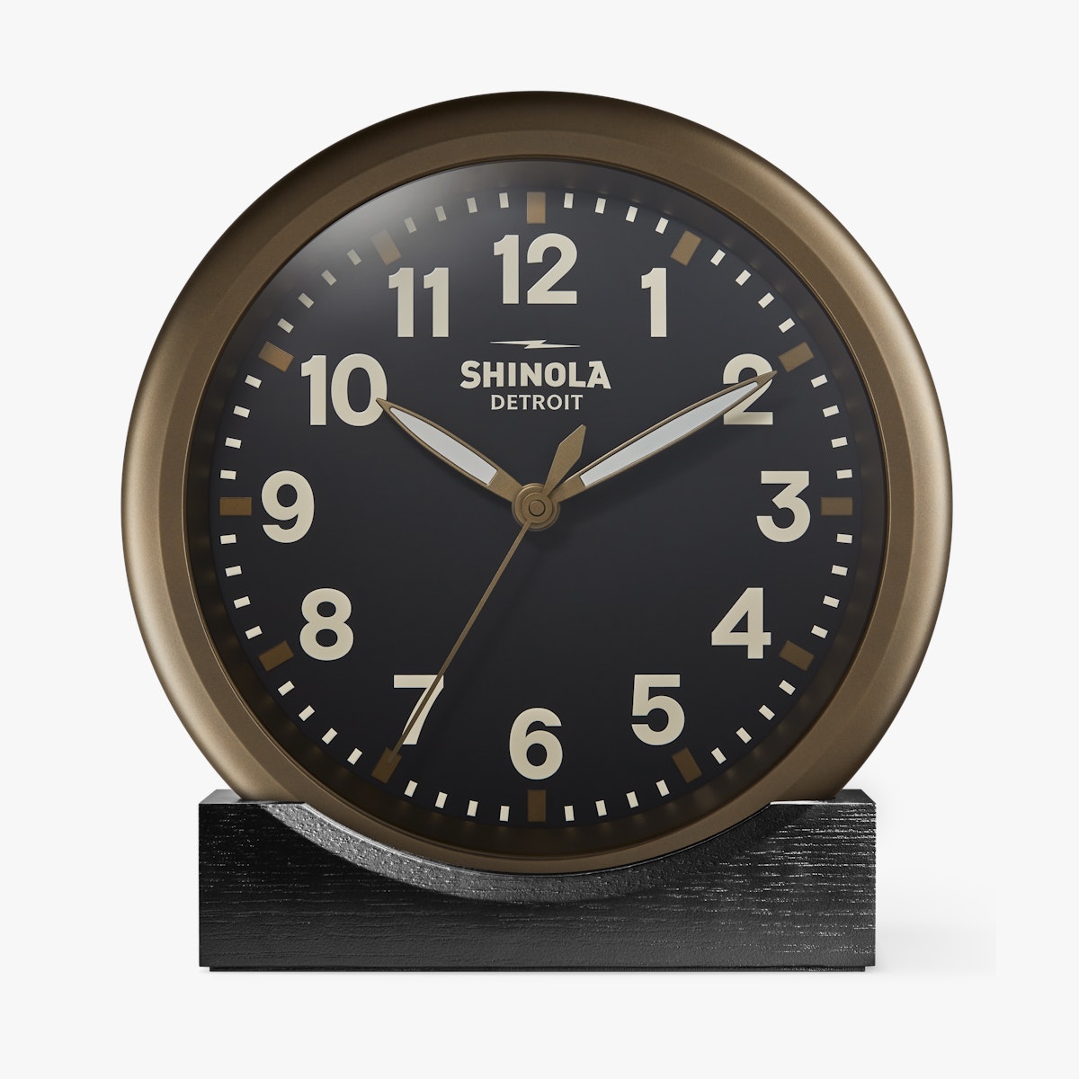 Electric Runwell Clock Bronze Shinola Detroit