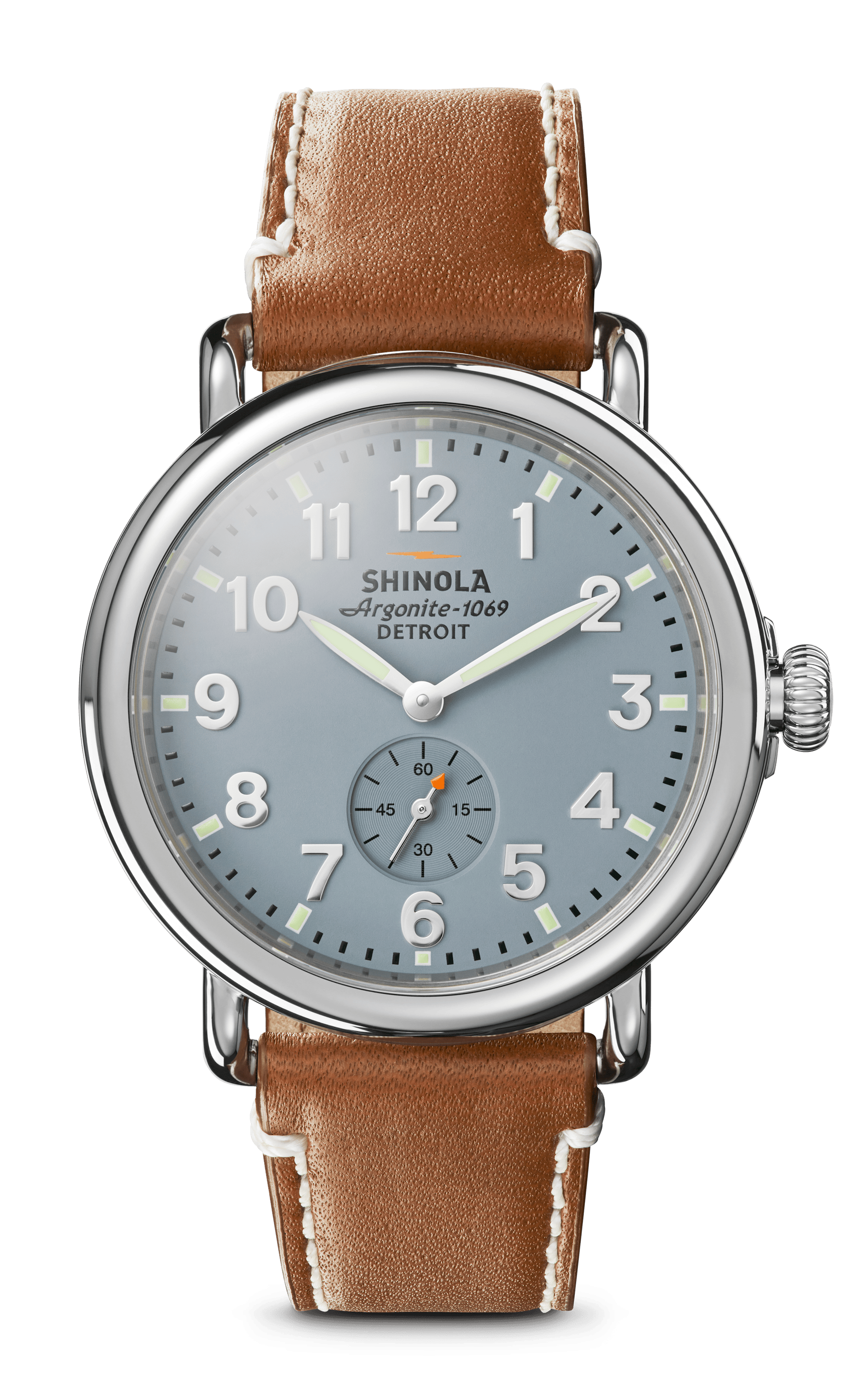Shinola Runwell 41mm Watch | Navy Dial + Natural Leather Strap