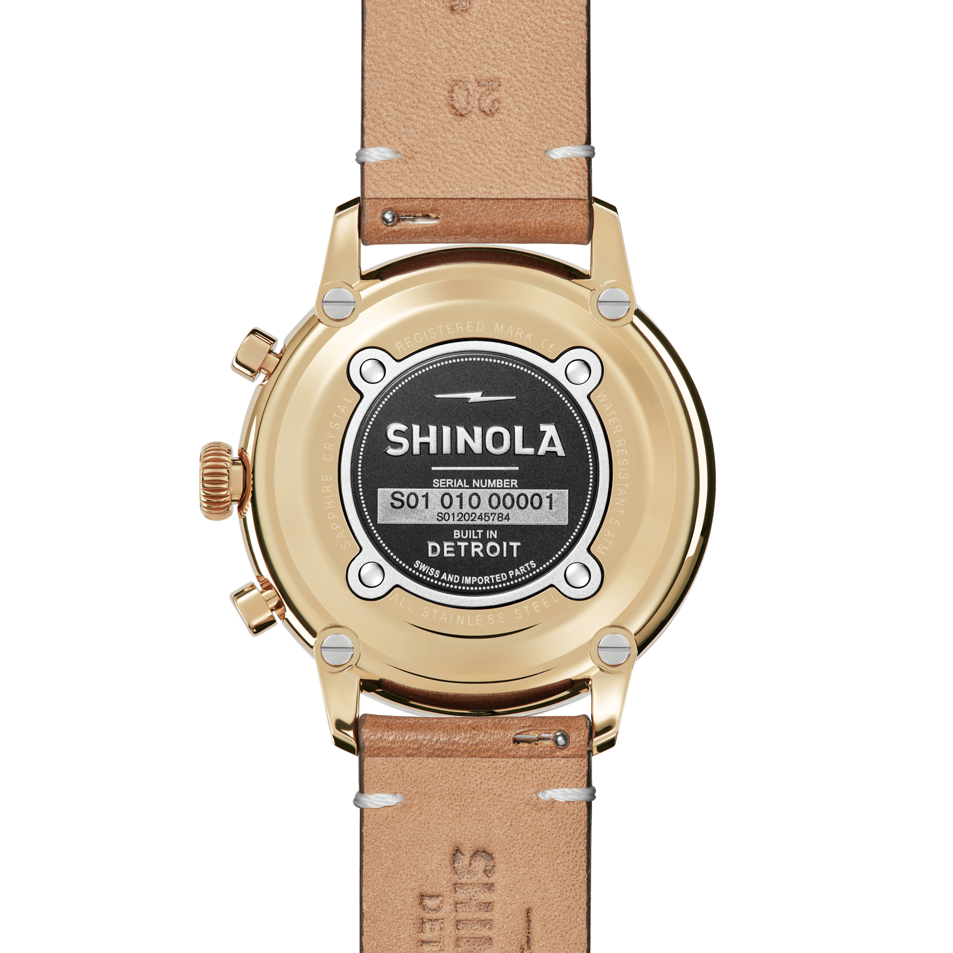 Traveler 42mm|White Dial|British Tan Leather Strap | Shinola