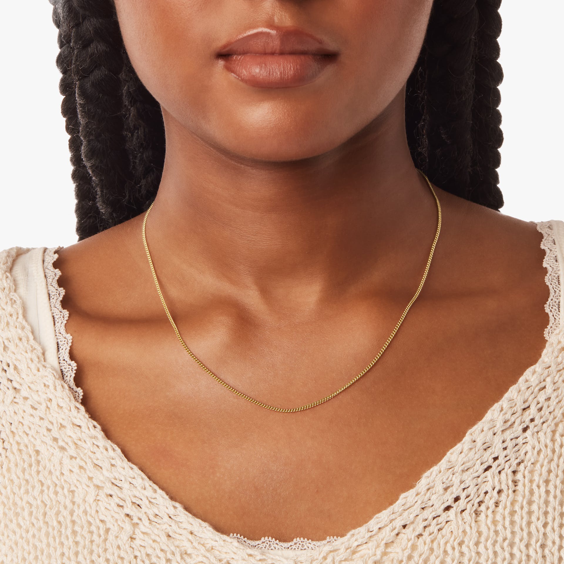 Small chain gold necklace on sale