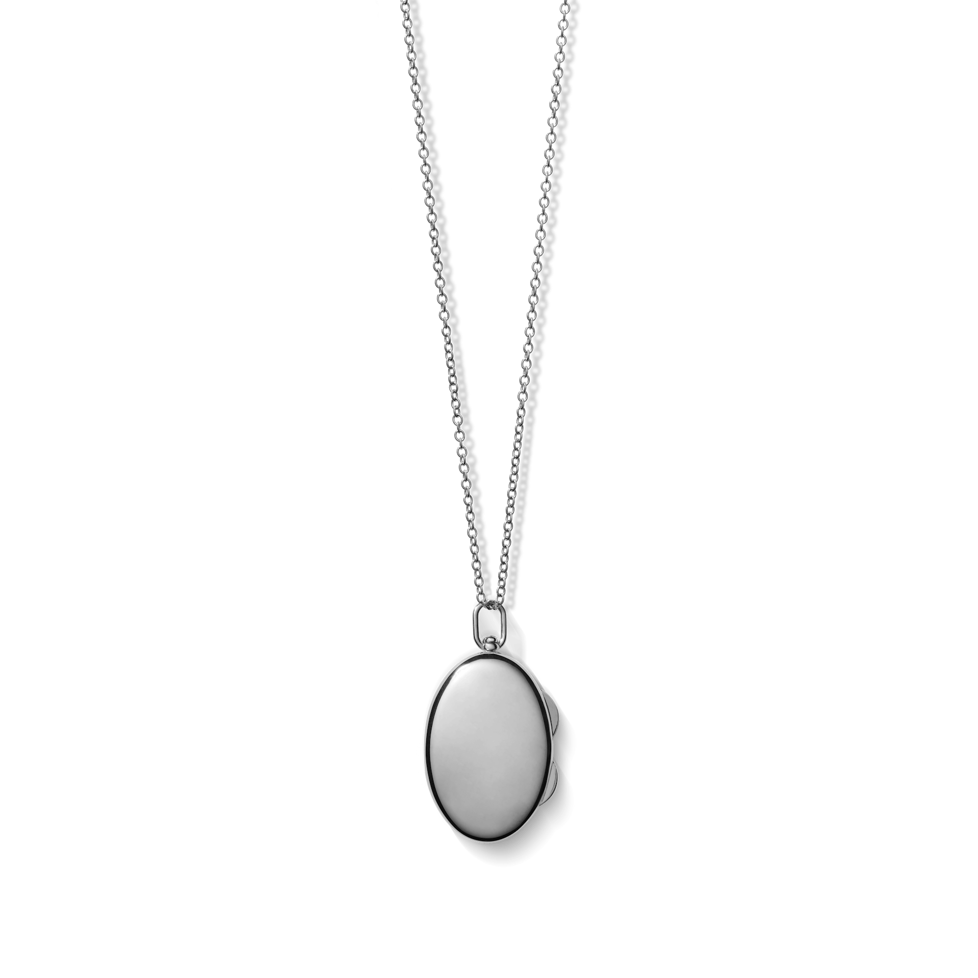 silver oval necklace