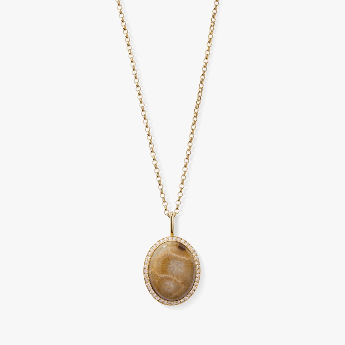 Diamond Petoskey Oval Pendant Necklace | Shinola® Detroit