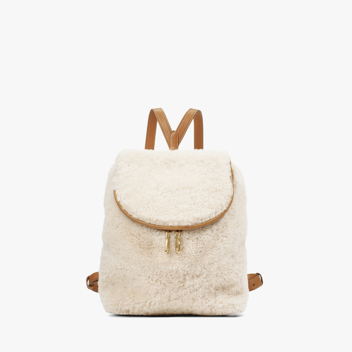 The Mini Pocket Backpack, Oat/Tan _ Shearling