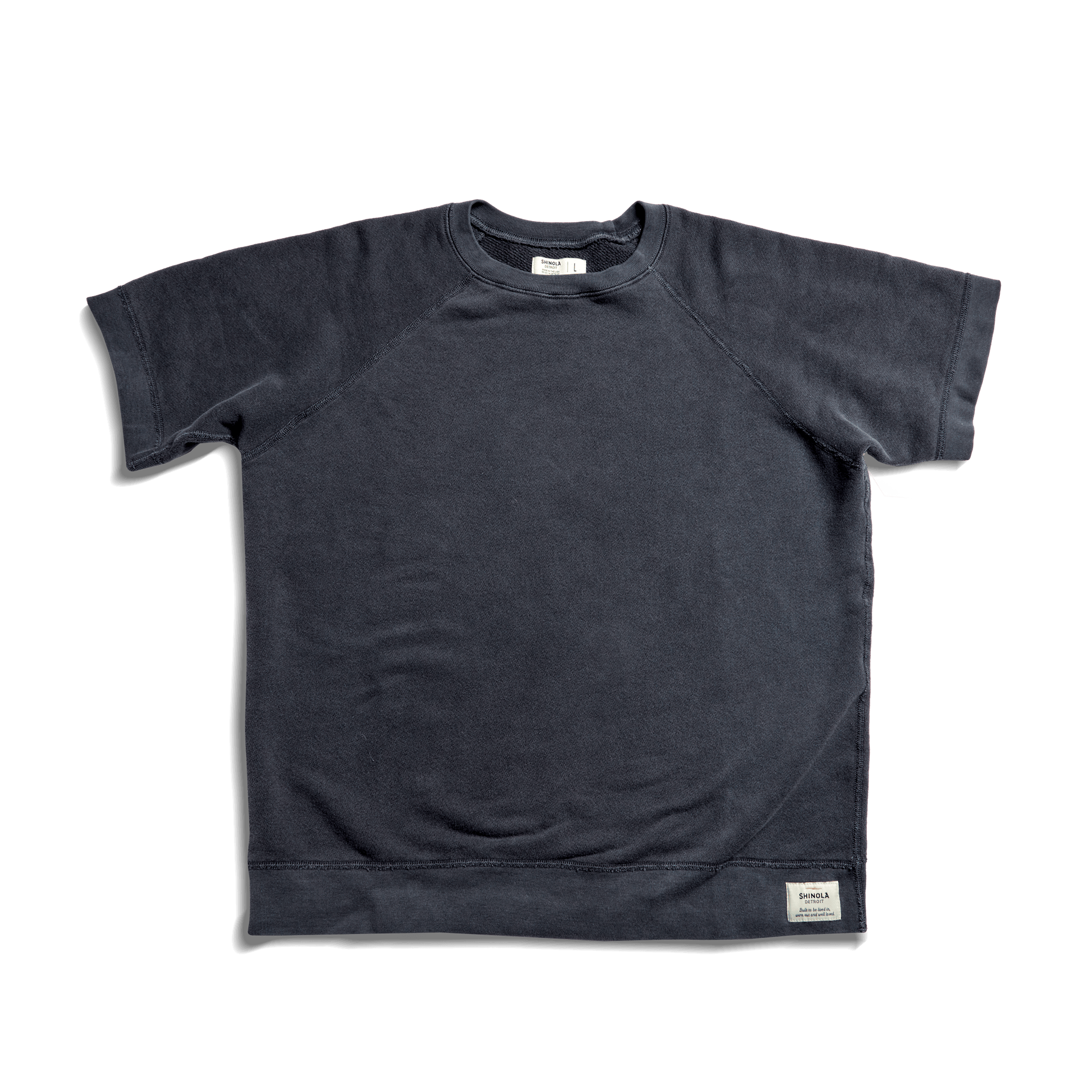 Short Sleeve Label Sweatshirt | Navy | XS