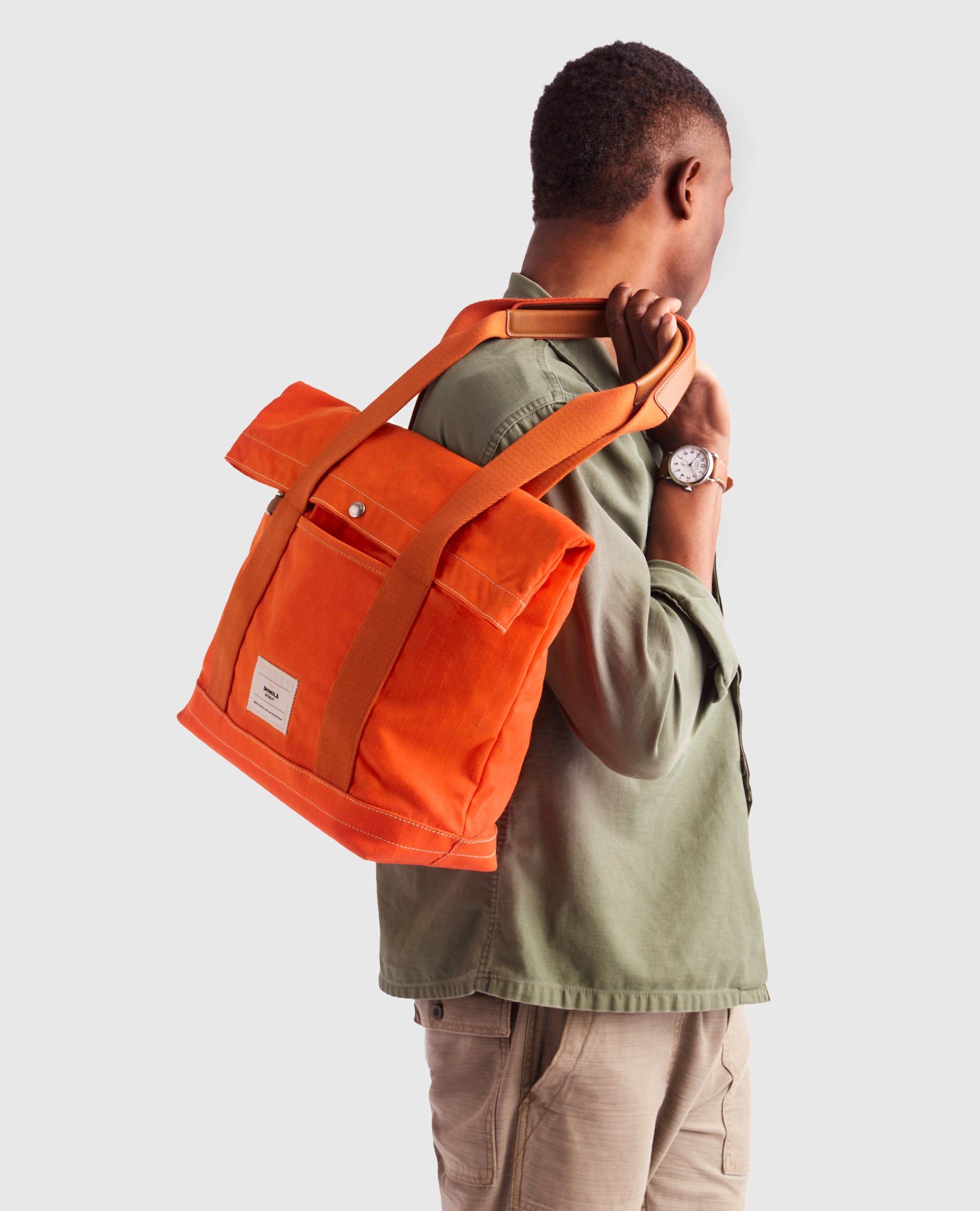 Runabout Foldover Tote Canvas Shinola