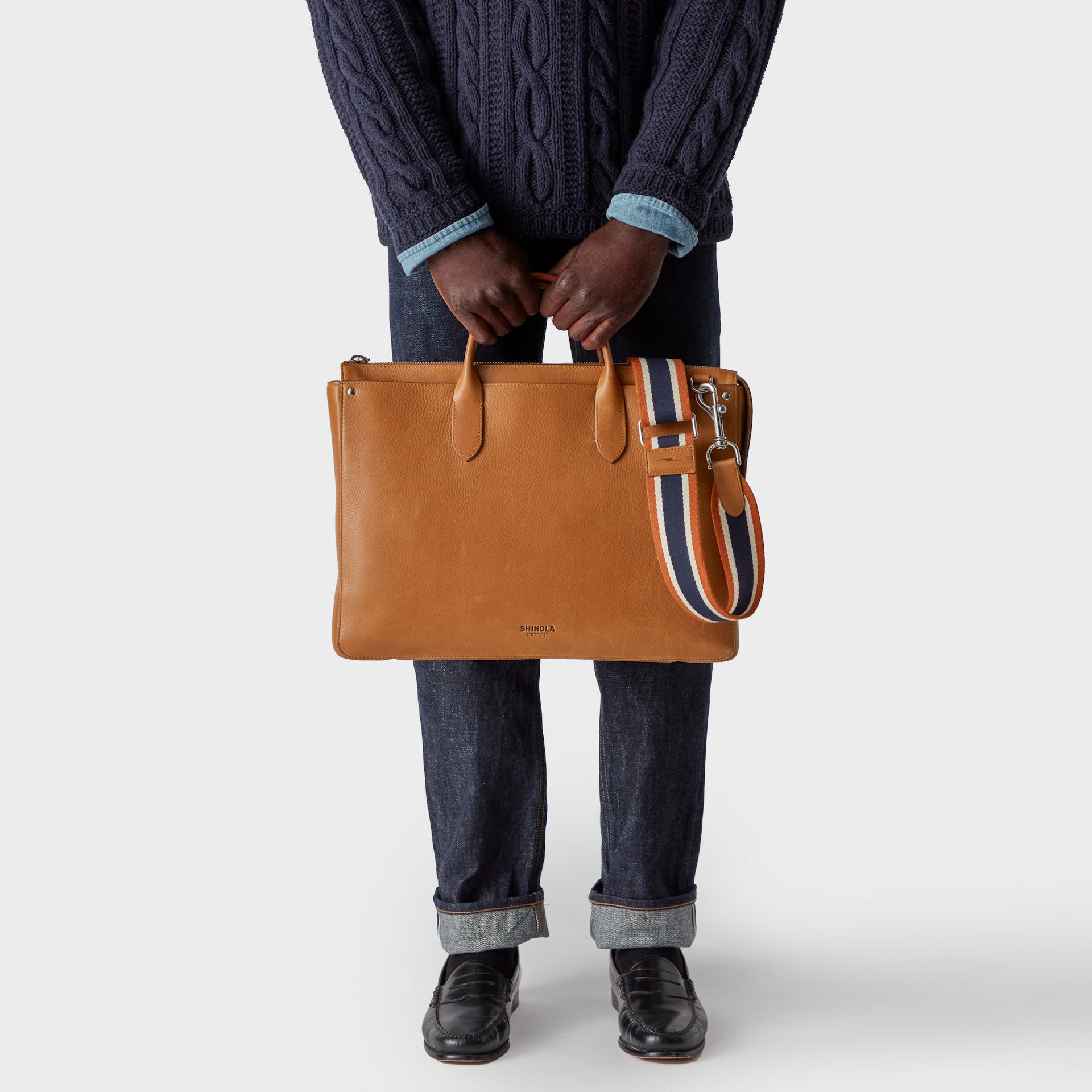 Shinola leather briefcase store