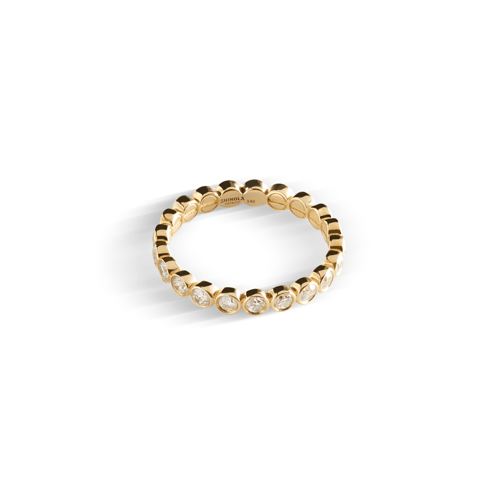 Shinola Women's Ring | 14K Gold | Diamond Rivet Eternity Ring