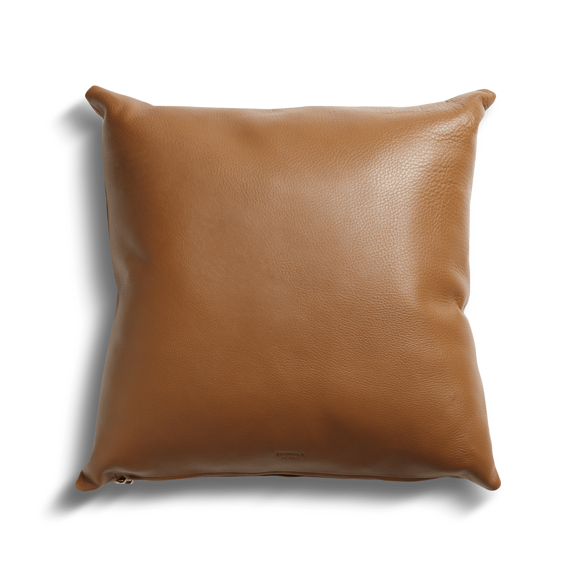 Shinola 20" Leather Pillow -Cognac