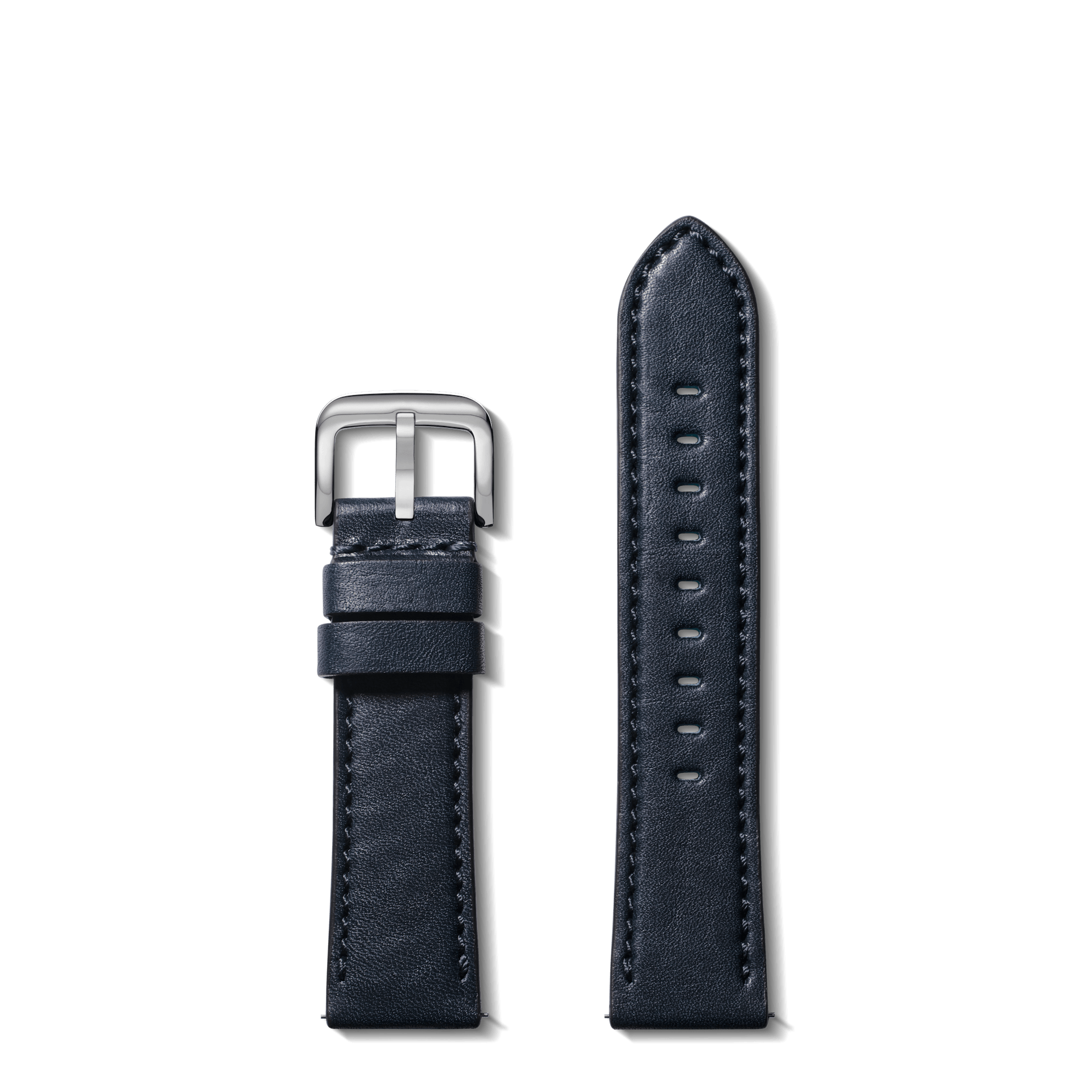 22mm Navy Leather Strap