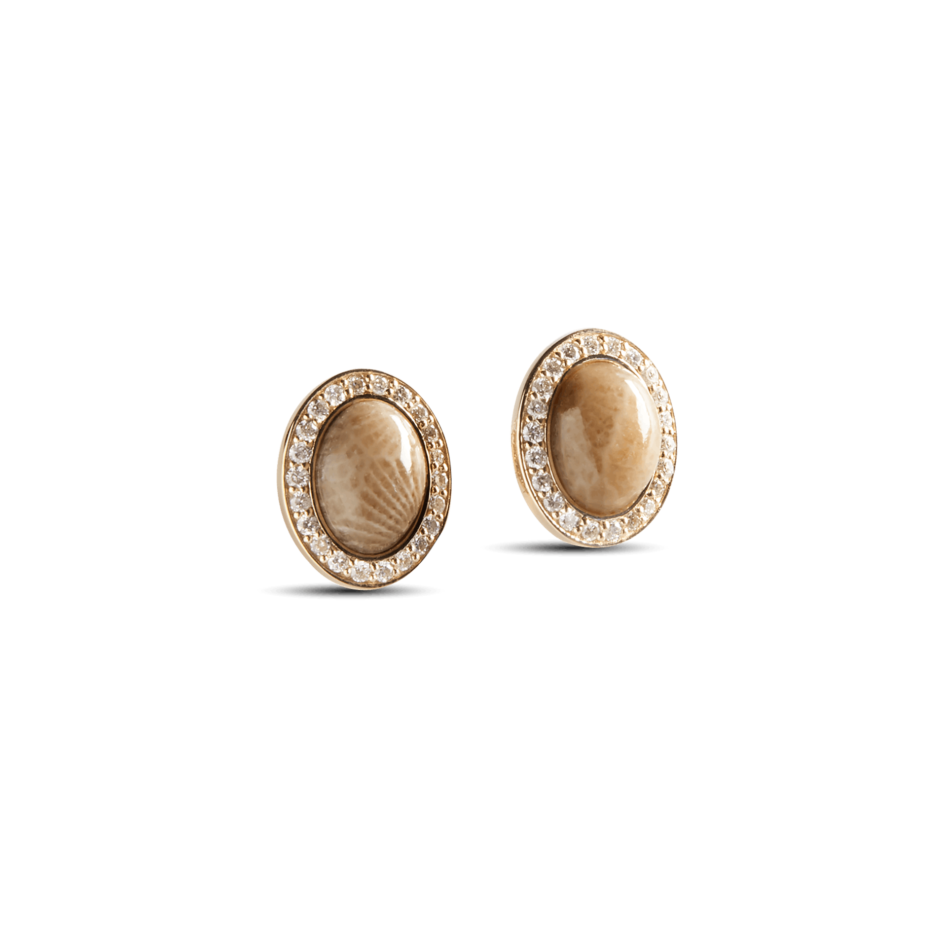 petoskey stone stud earrings