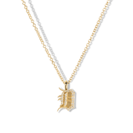 Shinola Women's Necklace | 14K Gold | 20 inch | Detroit D Necklace