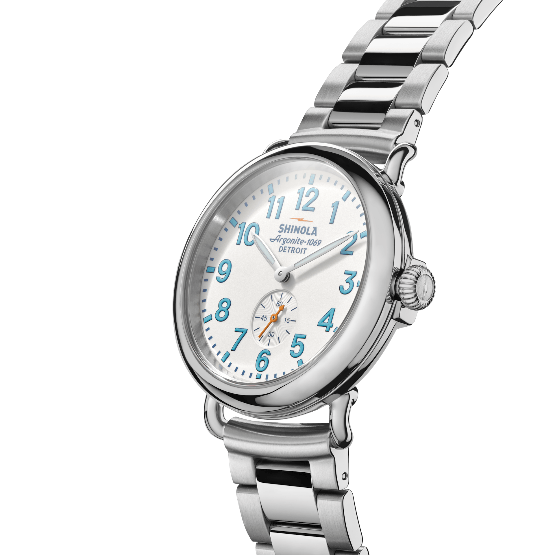 Shinola Runwell in stainless steel. 