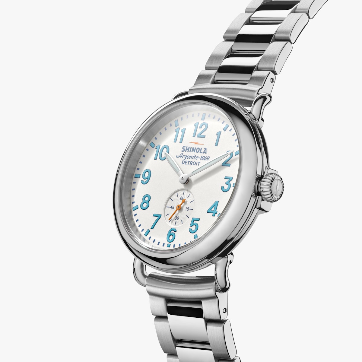 Shinola Runwell in stainless steel.