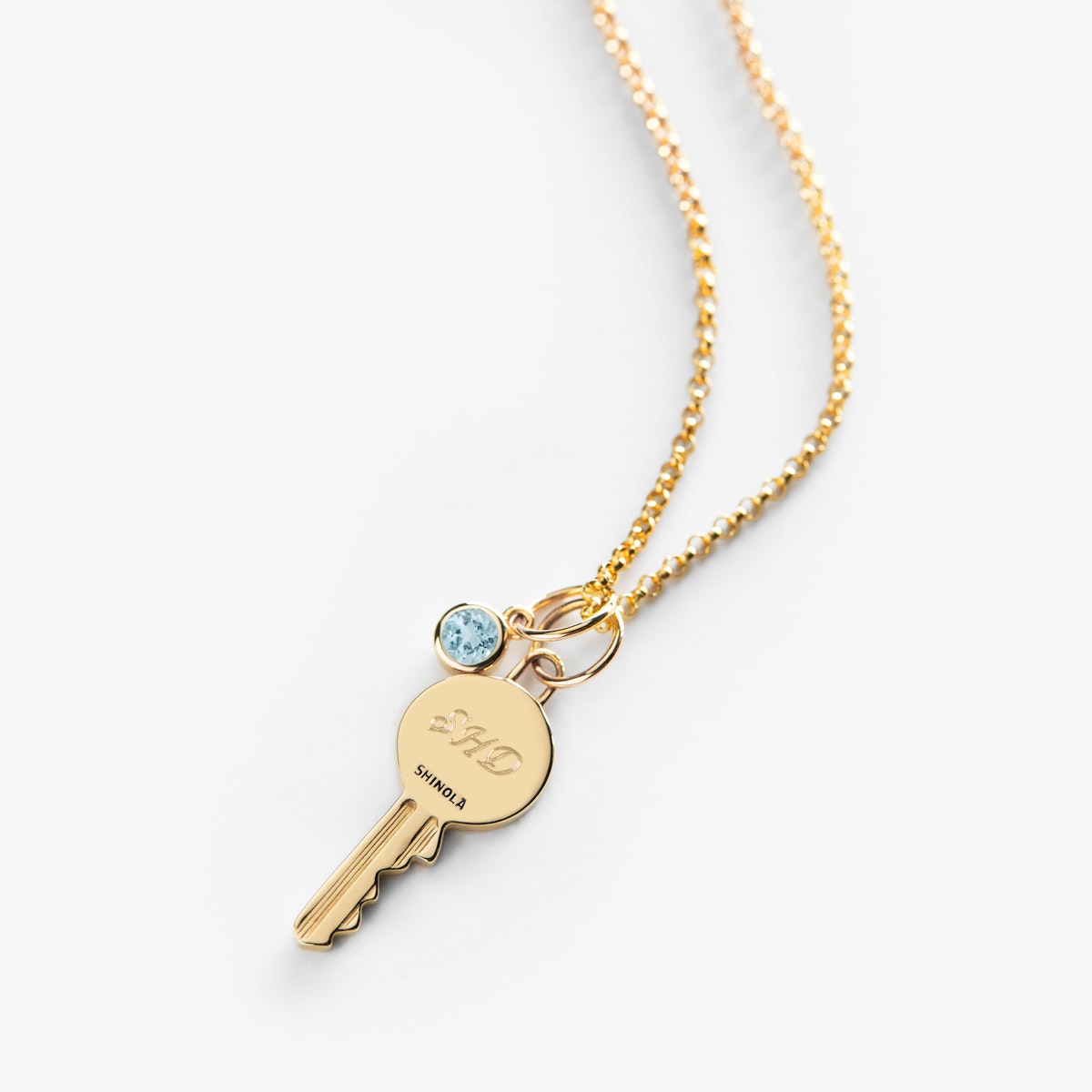 Shinola Women's Key Charm | 14K Gold | Engravable