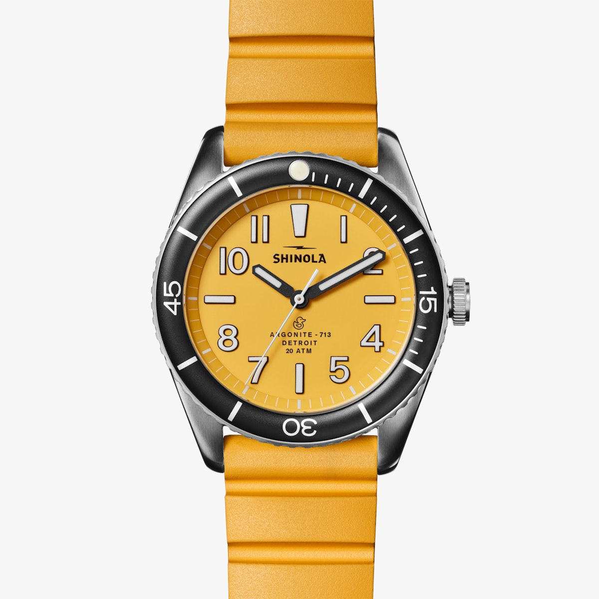 Watch Duck 3H 42mm Canary Rubber Strap