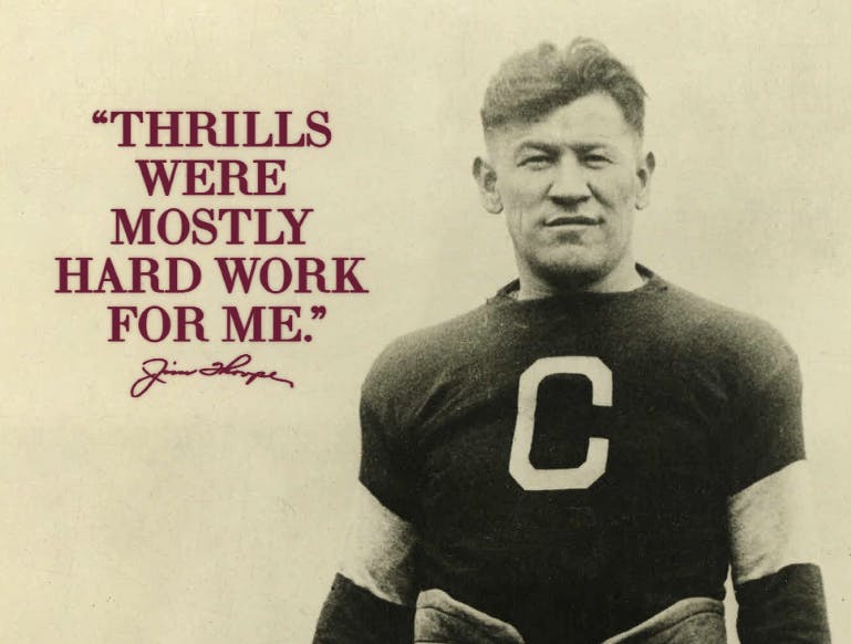 Thrills were mostly hard work for me - Jim Thorpe quote-image