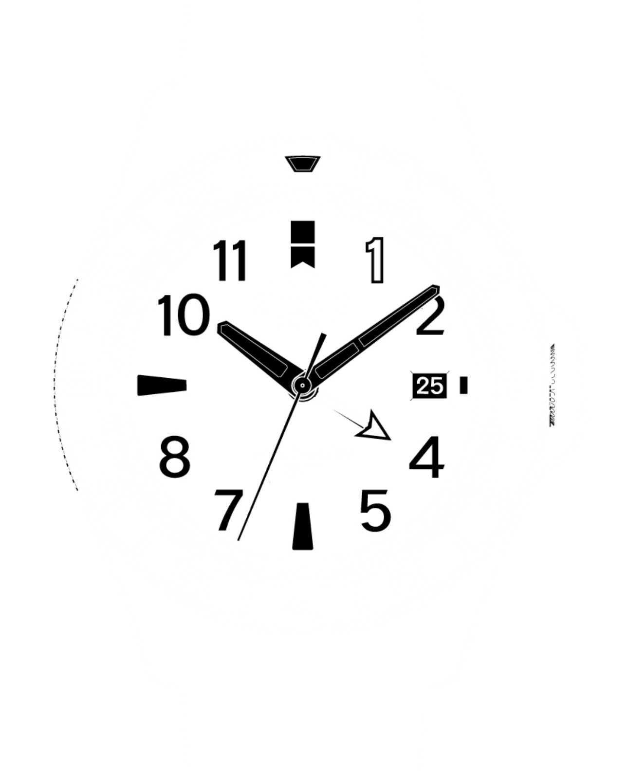 Black and white sketch of the Shinola Monster GMT