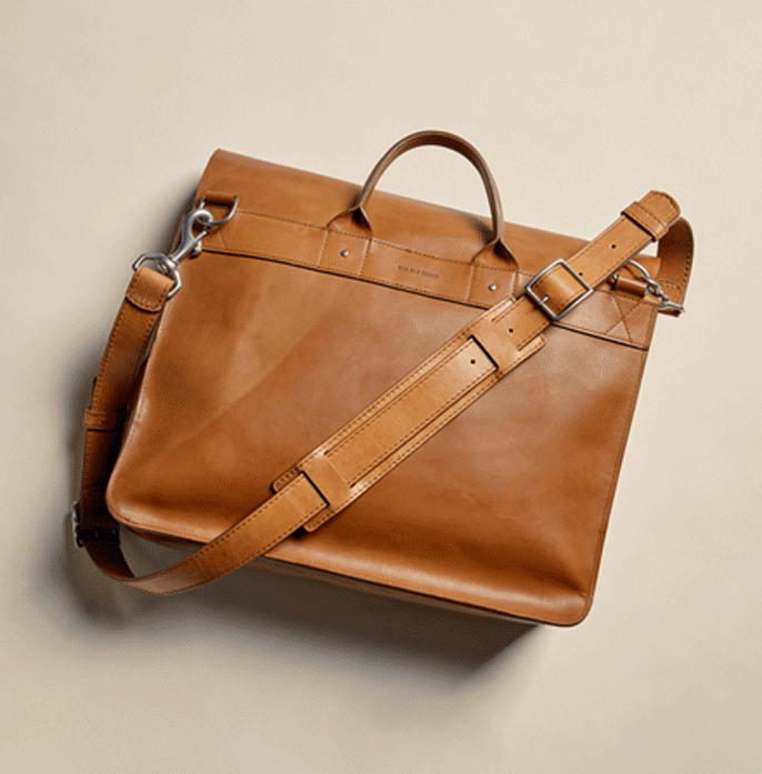Rotating collection of shinola leather products