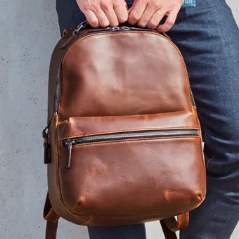 The Runwell Backpack in Brown